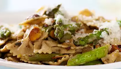Bow-Tie Pasta, Asparagus, Toasted Almonds and Browned Butter