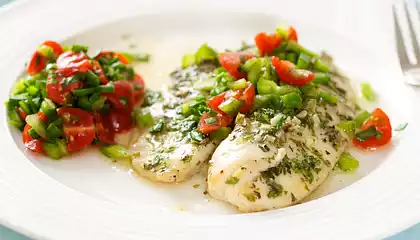 White Wine and Cilantro Braised Fish