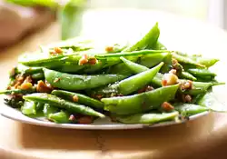 Sugar Snap Peas with Browned Butter, Hazelnuts and Sage