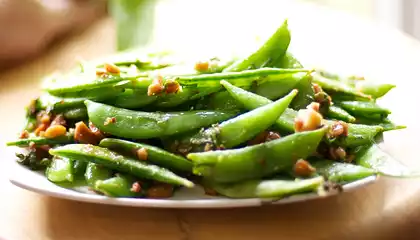 Sugar Snap Peas with Browned Butter, Hazelnuts and Sage