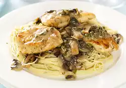 Chicken Piccata with Pasta and Mushrooms