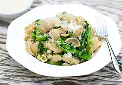 Broccoli Rabe (Rapini) and Pasta with White Bean and Anchovy Sauce