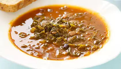 Cannellini Bean Soup with Kale and Garlic-Olive Oil Crostini