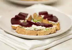 Beet and Goat Cheese Crostini