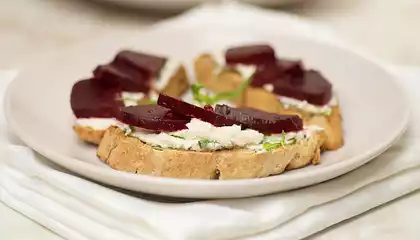 Beet and Goat Cheese Crostini