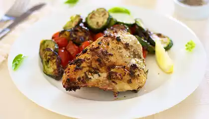 Roasted Garlicky Basil and Lemon Zest Chicken