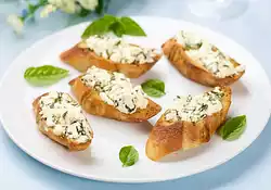 Basil Goat Cheese Crostini