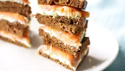Smoked Salmon-And-Chive Sandwiches