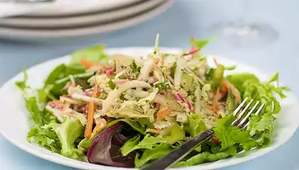 Mixed Vegetable Salad with Maple, Soy Sauce and Mustard Vinaigrette