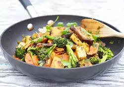 Sichuan Broccoli, Tofu, and Carrot Stir-Fry