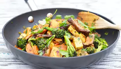 Sichuan Broccoli, Tofu, and Carrot Stir-Fry