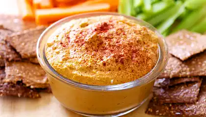 Edamame and Roasted Bell Pepper Hummus 