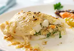 Dover Sole Fillets Stuffed with Crab