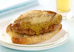BBQ Sausage with Mustard and Sauerkraut