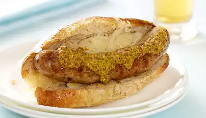 BBQ Sausage with Mustard and Sauerkraut