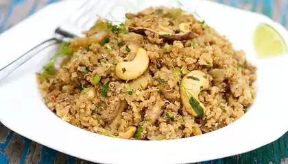 Quinoa Salad with Fennel, Mushrooms and Nuts