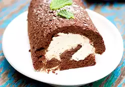 Chocolate Roulade with Coffee Cream