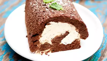 Chocolate Roulade with Coffee Cream