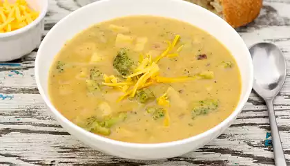 Cheddar-Potato-Broccoli Soup