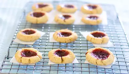 Christmas Lemon Raspberry Thumbprint Cookies