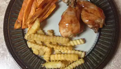 Baked BBQ chicken w/ sweet potato fries 