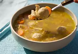 Ashkenazic Chicken Soup and Matzo Balls with Fresh Dill