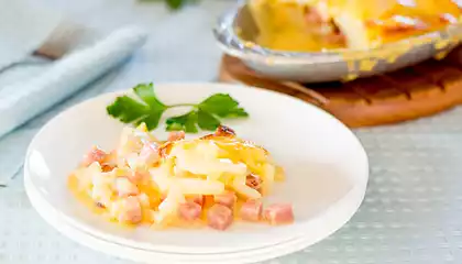 Ham and Cheese Potatoes Au Gratin