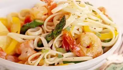 Basil-Lemon Shrimp Linguine