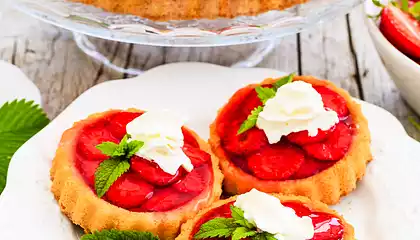 Fresh Strawberry and Citrus Mascarpone Tart with Port Glaze