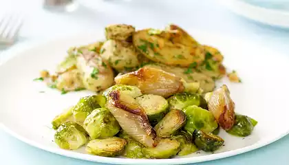 Roasted Brussels Sprouts with Caramelized Shallots