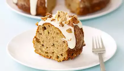 Fresh Apple Cake with Caramel and Walnuts