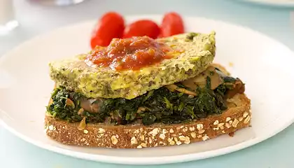 Open Face Spinach Egg Sandwich