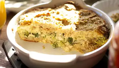 Breakfast Broccoli Bread Pudding