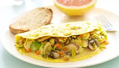 Brussels Sprouts and Mushroom Omelet