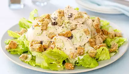 Chicken Salad with Lemon, Raisins and Croutons