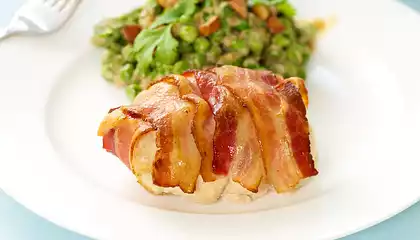 Chicken Breasts, Cream Cheese Stuffed and Wrapped with Bacon