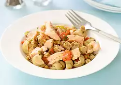 Pasta Shells with Salmon, Tomatoes and Toasted Bread Crumbs