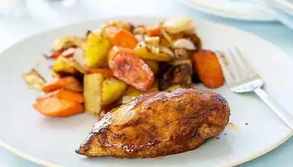 Balsamic Roasted Chicken Breast with Carrots and Potatoes