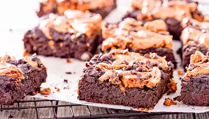 Peanut Butter Brownies with Peanut Butter Frosting 