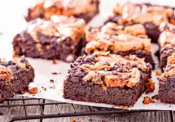 Peanut Butter Brownies with Peanut Butter Frosting 