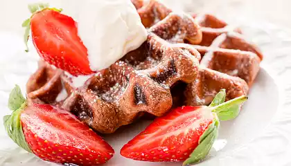 Chocolate Strawberry Waffles