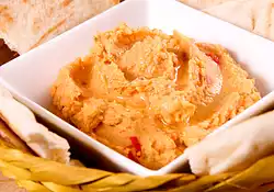 Red Pepper Hummus with Toasted Pita