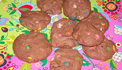 M&M Chocolate-Chocolate Cookies