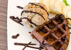 Chocolate Waffles with Ice Cream