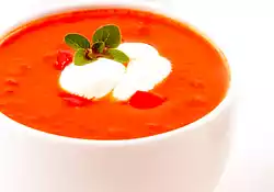 Augusta's Chilled Tomato Soup with Basil Cream
