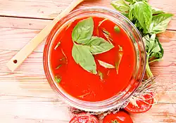 Cold Spicy Tomato Soup with Avocado and Chives