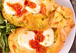 Pesto, Tomato and Mozzarella Focaccia