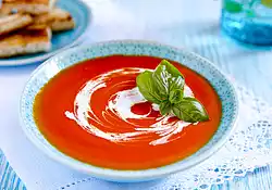 Garlicky Roasted Tomato, Onion and Country Bread Soup