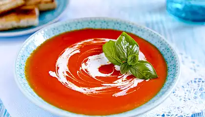 Garlicky Roasted Tomato, Onion and Country Bread Soup