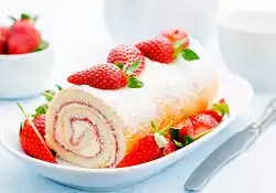 Lemon Strawberry Cake Roll